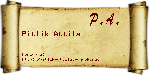 Pitlik Attila névjegykártya